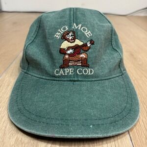 Cuffy's of Cape Cod Big Moe Animatronic Bear Guitar Green Cotton Hat Strap Cap